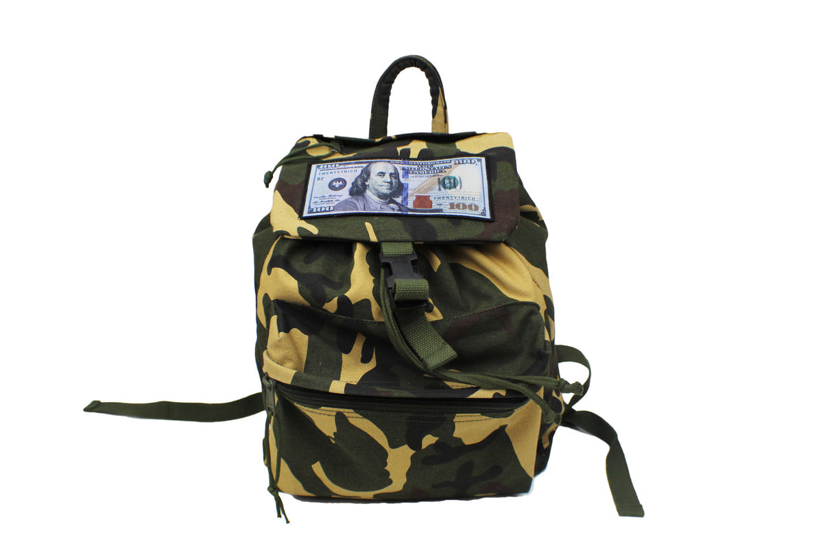 Blue Hundreds Camo Flap Backpack Twenty 1 Rich
