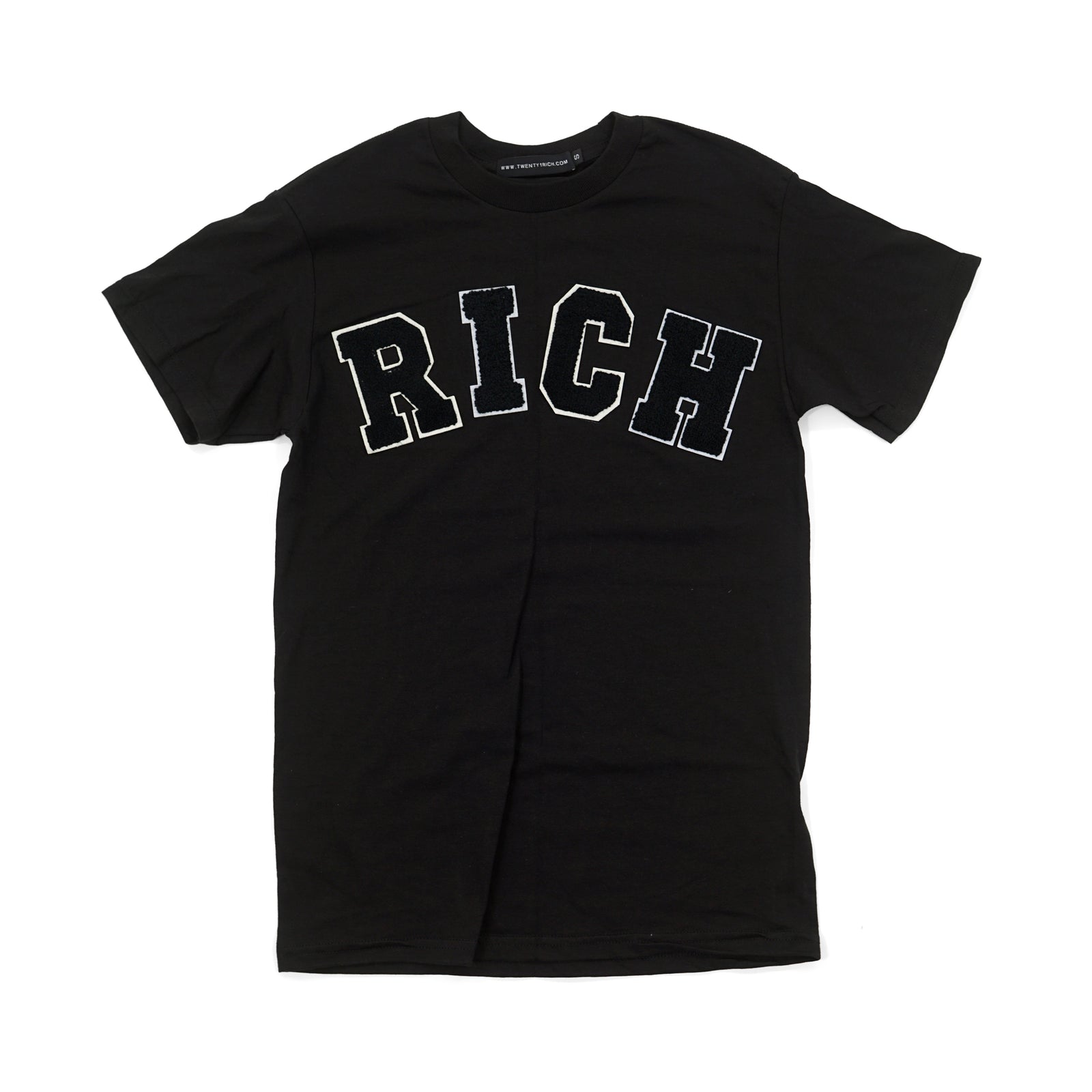 Black 'RICH' Patch Tee