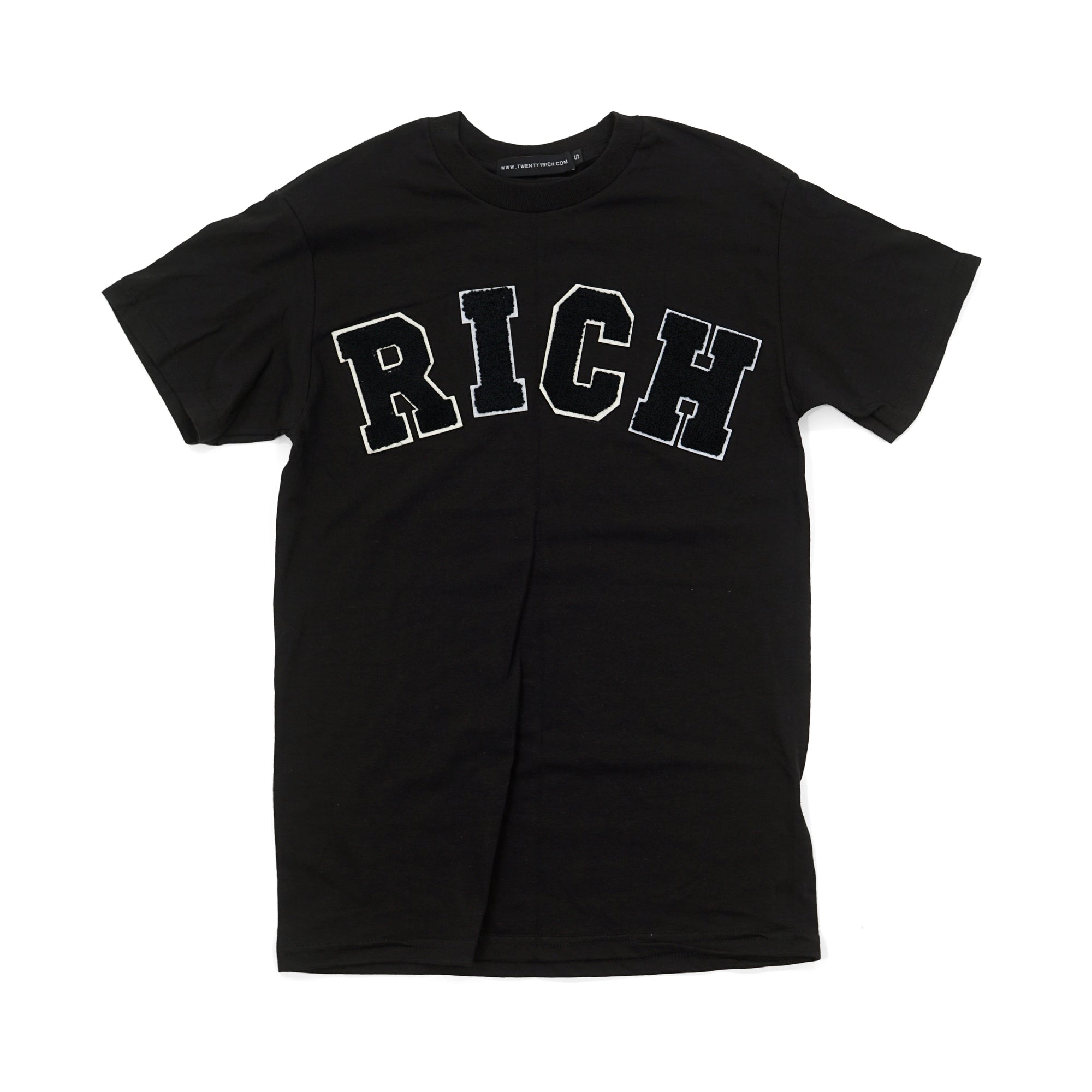 Black 'RICH' Patch Tee