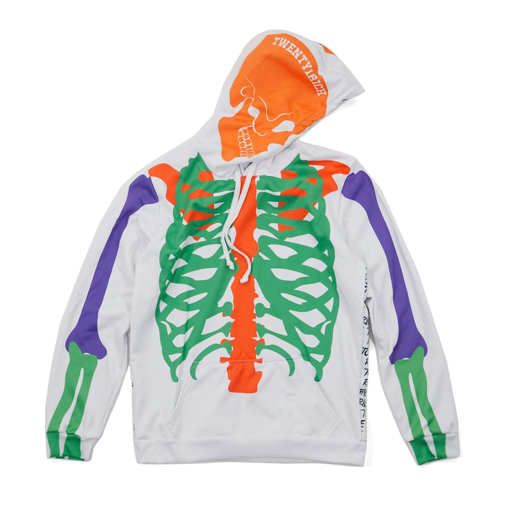 Rich to the Bones White Hoodie by Twenty1Rich (Front)