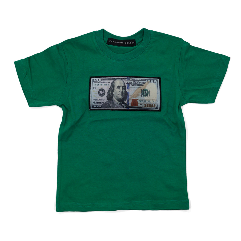 Green Infant Tee by Twenty1Rich with a $100 logo