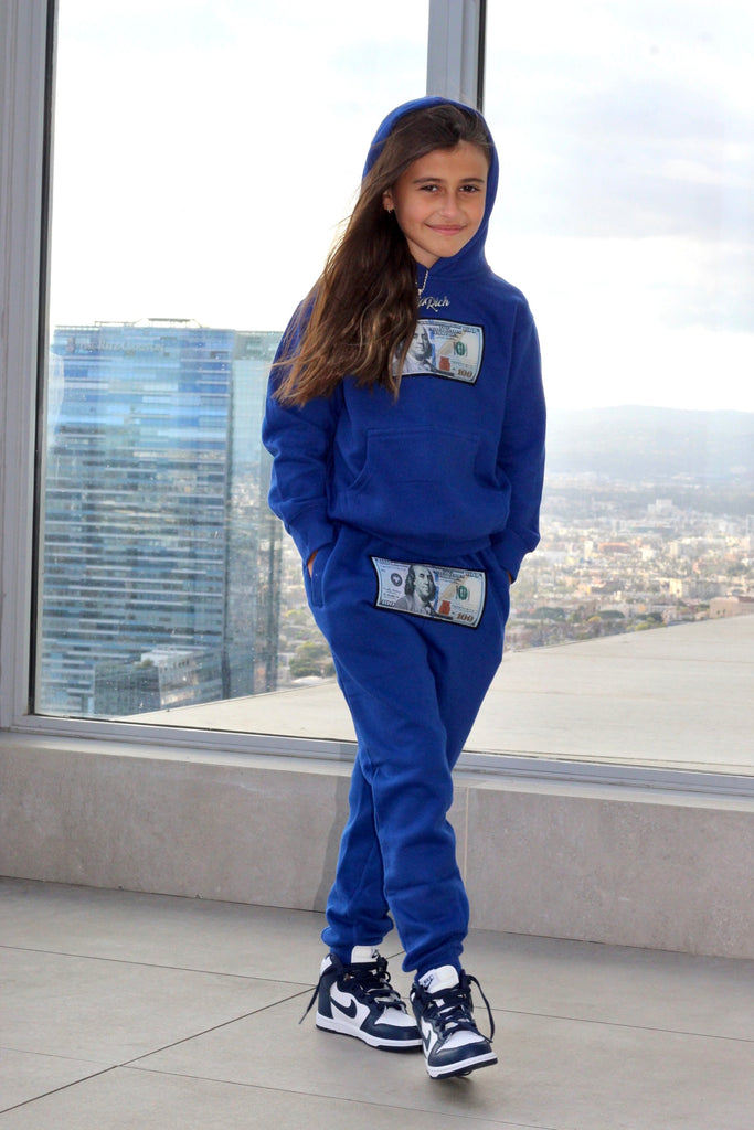 Kids 'Blue Hundreds' Jogger Set - Twenty1Rich