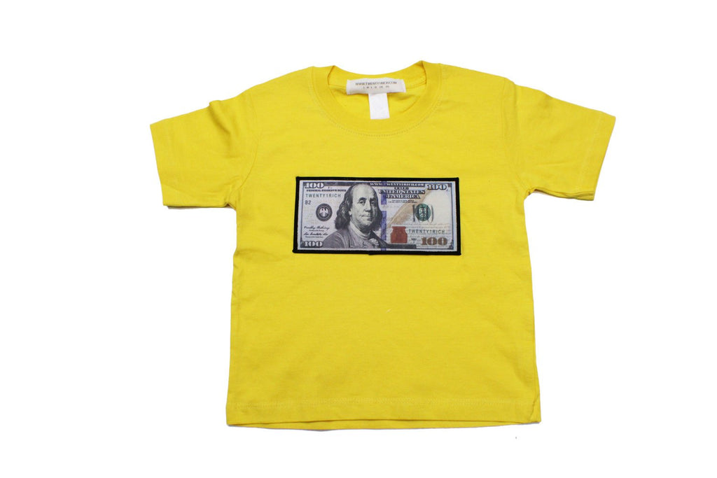 Yellow Infant Tee by Twenty1Rich with a $100 logo