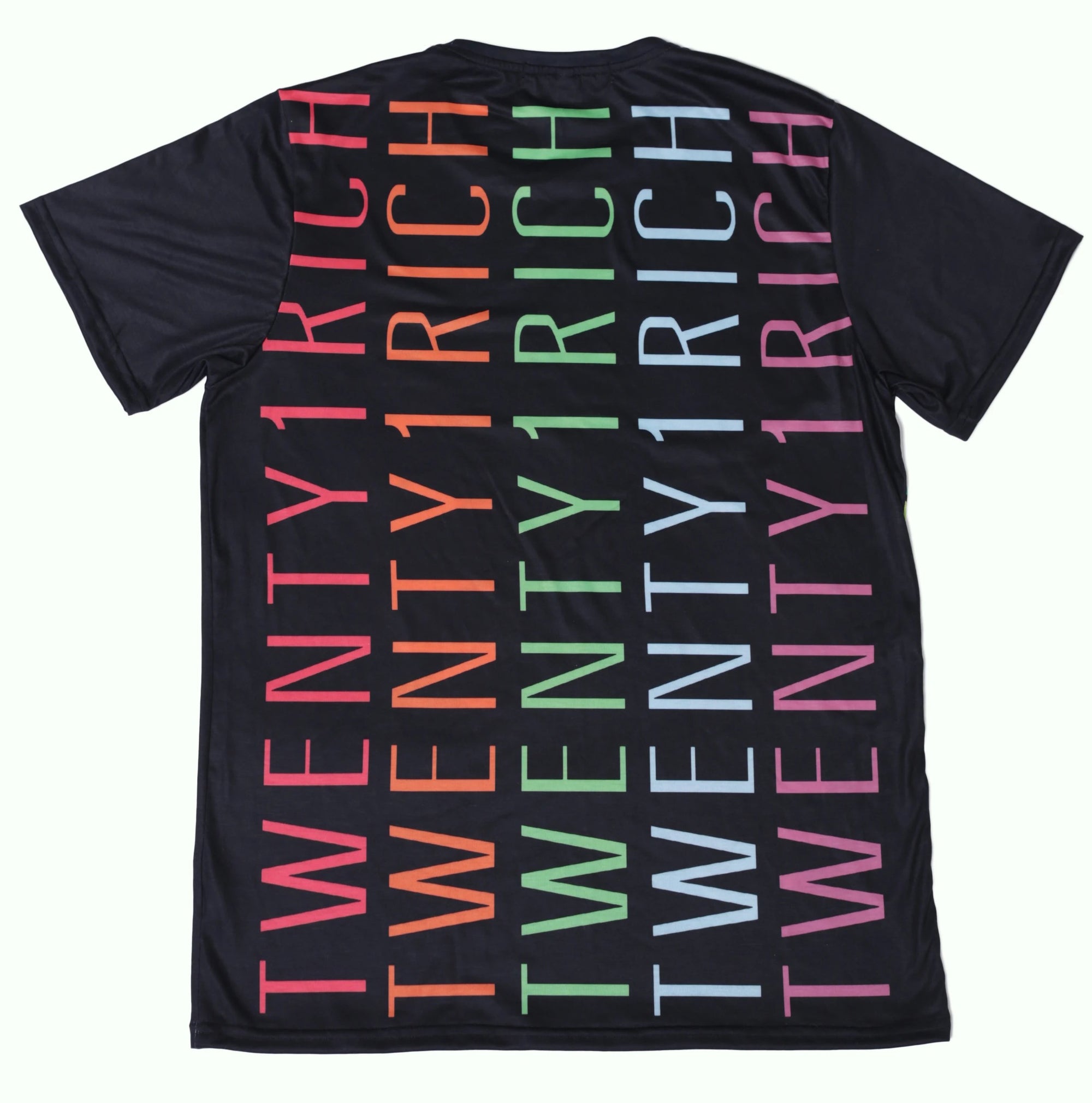 Money Fan Black Crew Neck Tee by Twenty1Rich (Back)