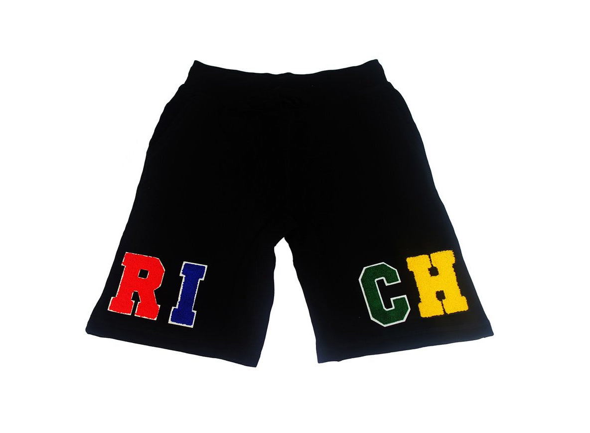 'RICH' Patch Shorts (Colorful)